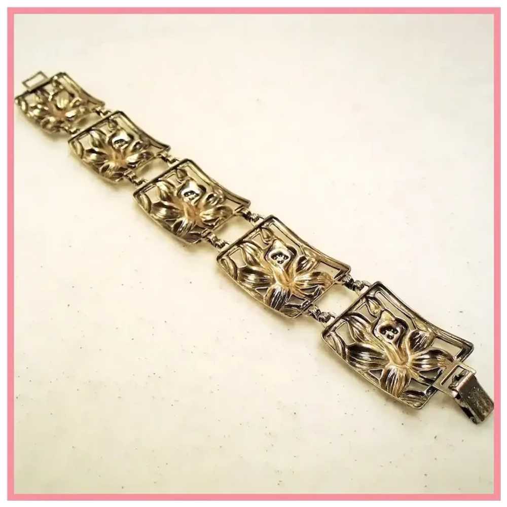 Vintage Danecraft Sterling Flower Bracelet - image 8