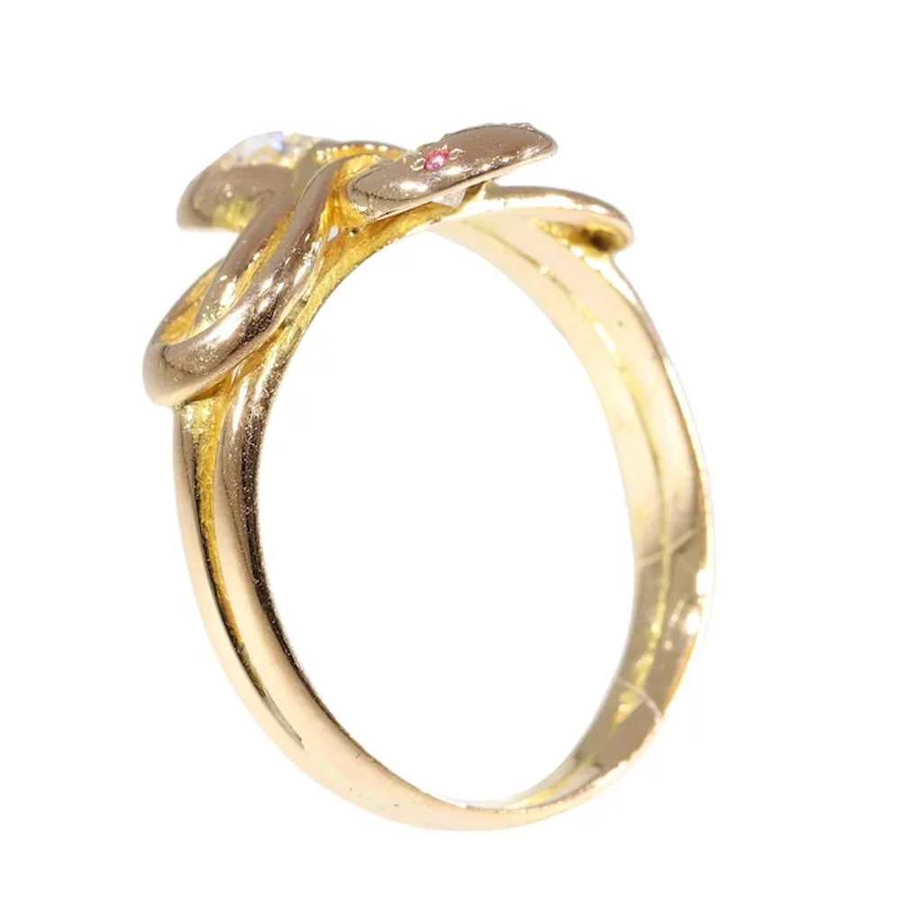 Symbolic Elegance: Antique Double Snake Ring with… - image 11