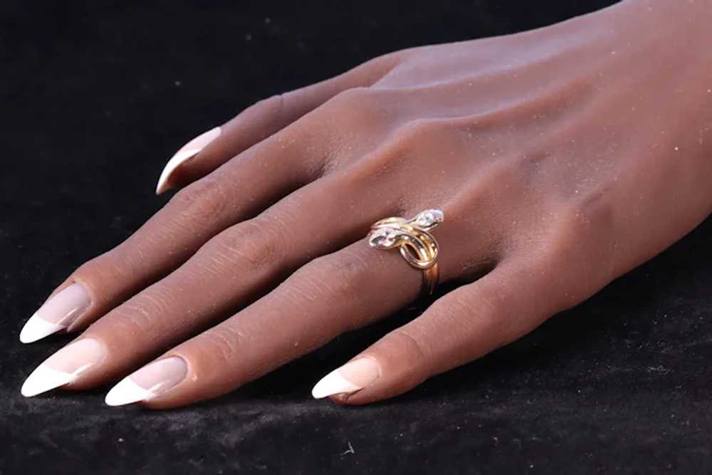 Symbolic Elegance: Antique Double Snake Ring with… - image 2