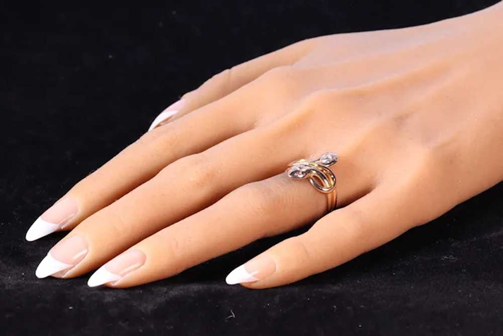 Symbolic Elegance: Antique Double Snake Ring with… - image 3