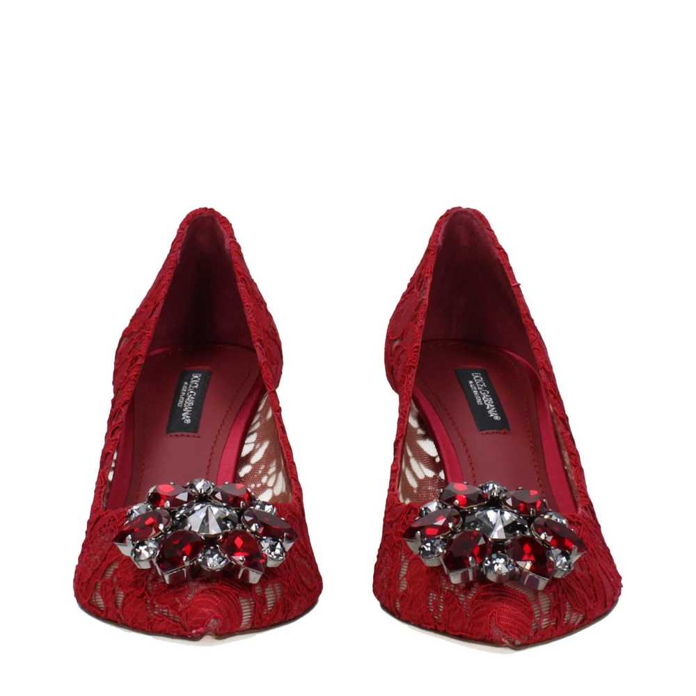 Dolce & Gabbana ob1o1e1124 Lace Pumps in Red - image 3