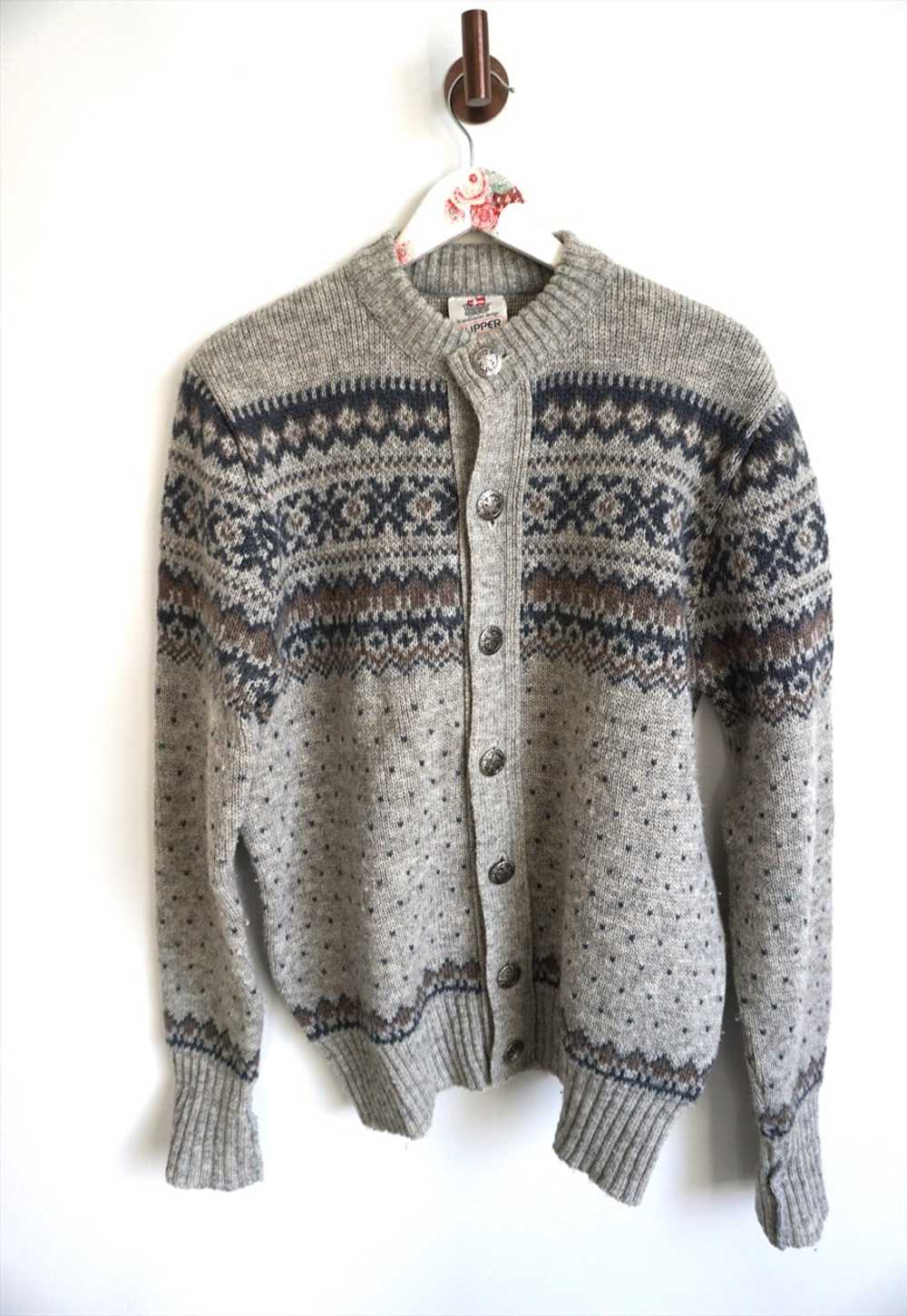 Vintage Norwegian Sweater Jumper Cardigan Wool Da… - image 2