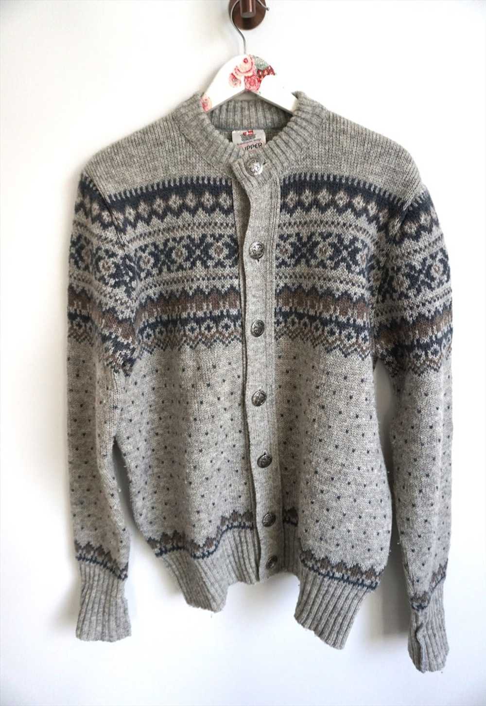 Vintage Norwegian Sweater Jumper Cardigan Wool Da… - image 3