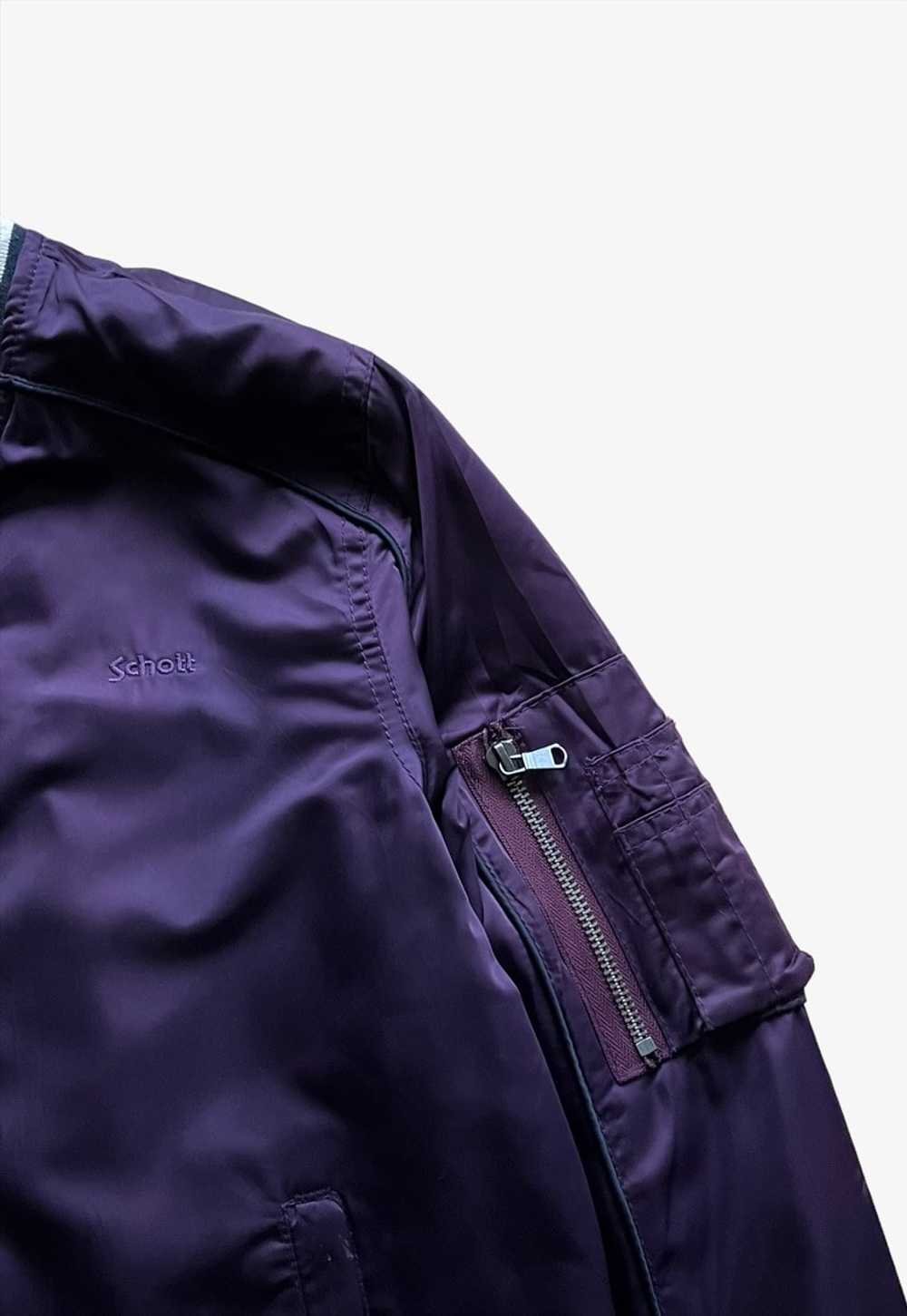 Vintage 90s Women's Schott Purple Bomber Jacket - image 3