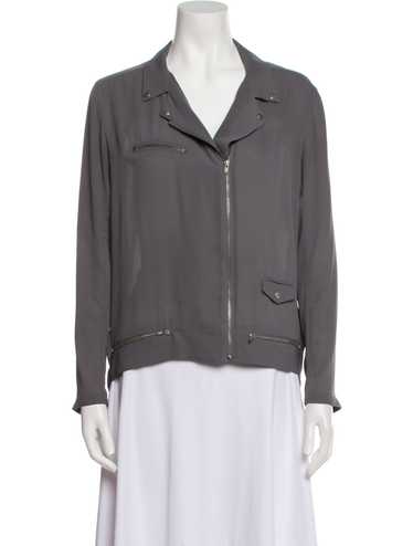 The Kooples Biker Jacket Grey Pointed Collar - image 1