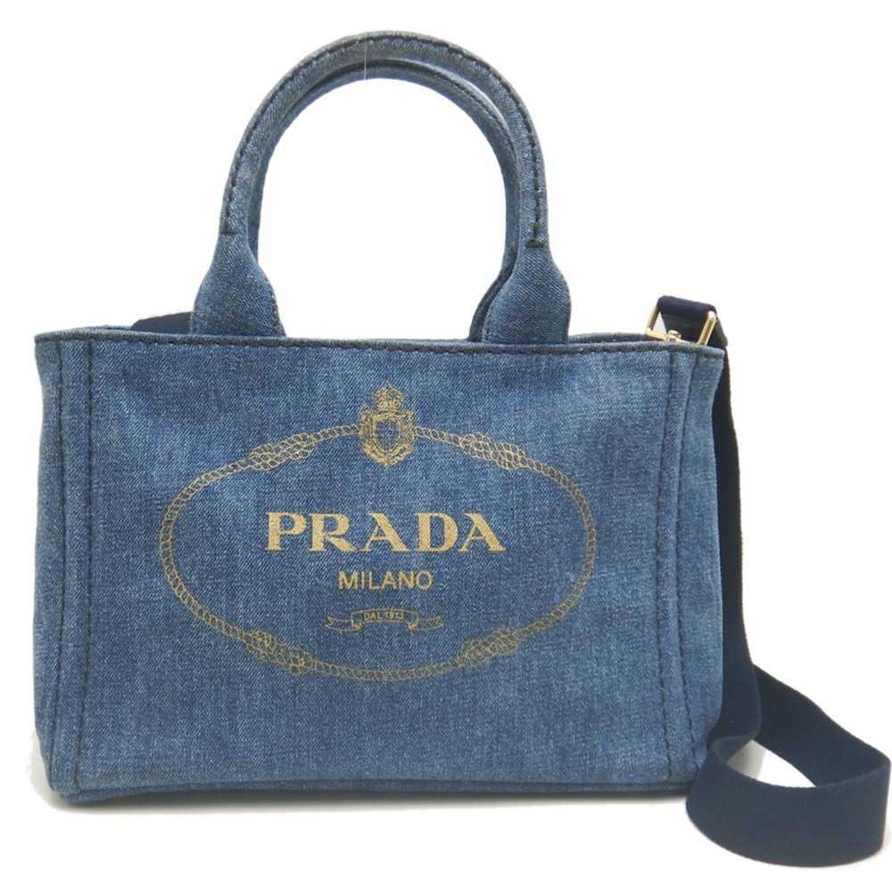 Prada Prada Canapa 1BG439 Tote Bag Denim BLEU 252… - image 10