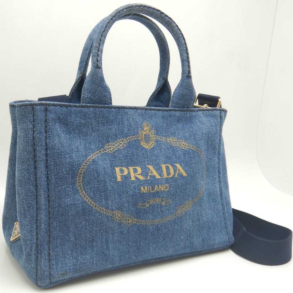 Prada Prada Canapa 1BG439 Tote Bag Denim BLEU 252… - image 2