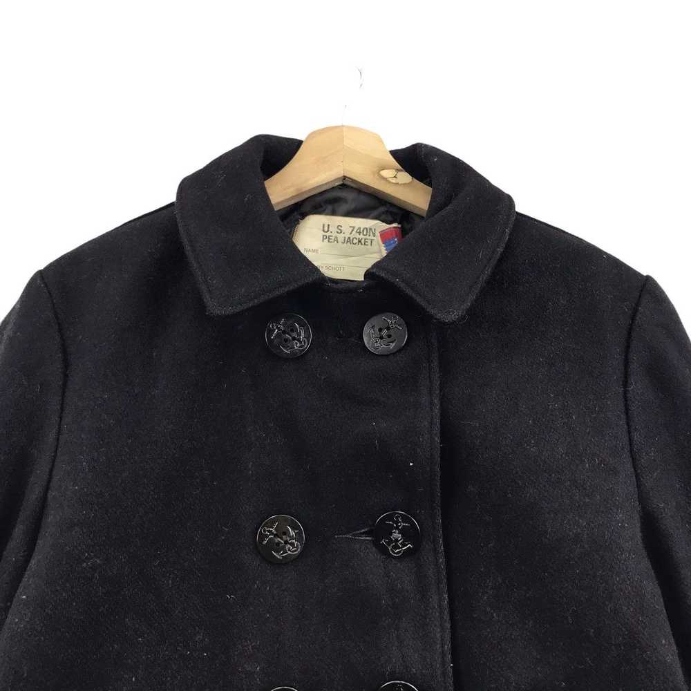 Schott Vintage SCHOTT USA 740N Navy Black Pea Coa… - image 2