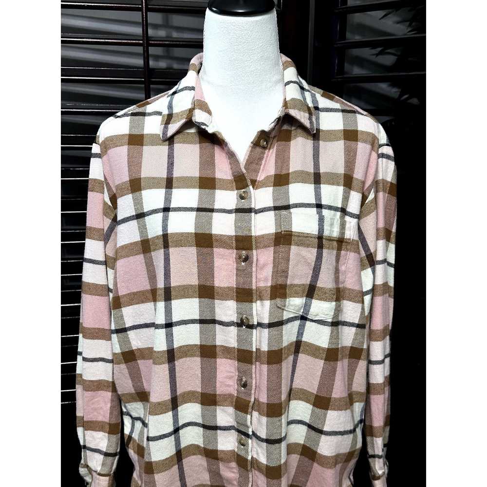 Gap Gap Women's Long Sleeve Flannel Pink Plaid Bu… - image 2