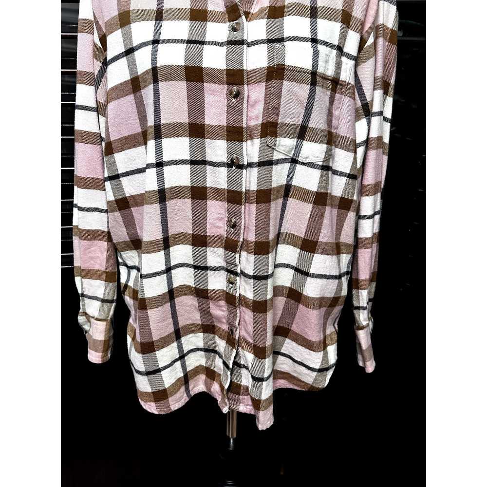 Gap Gap Women's Long Sleeve Flannel Pink Plaid Bu… - image 3