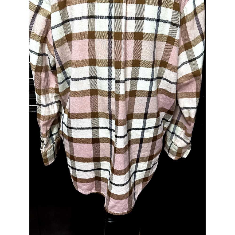 Gap Gap Women's Long Sleeve Flannel Pink Plaid Bu… - image 6