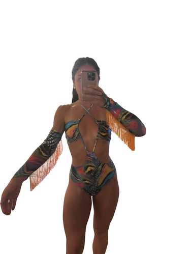 Raveival Rave Bodysuit with Arm Fringes