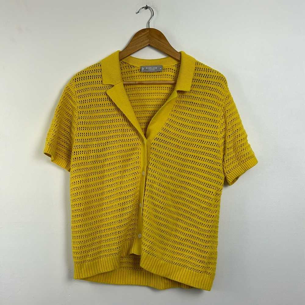 Everlane Everlane Crochet Knit Yellow Polo - image 2