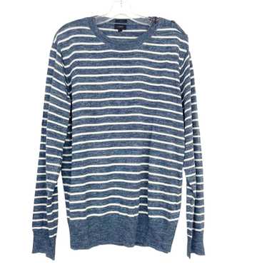 J.Crew J. Crew Blue White Striped Wool Blend Slim… - image 1