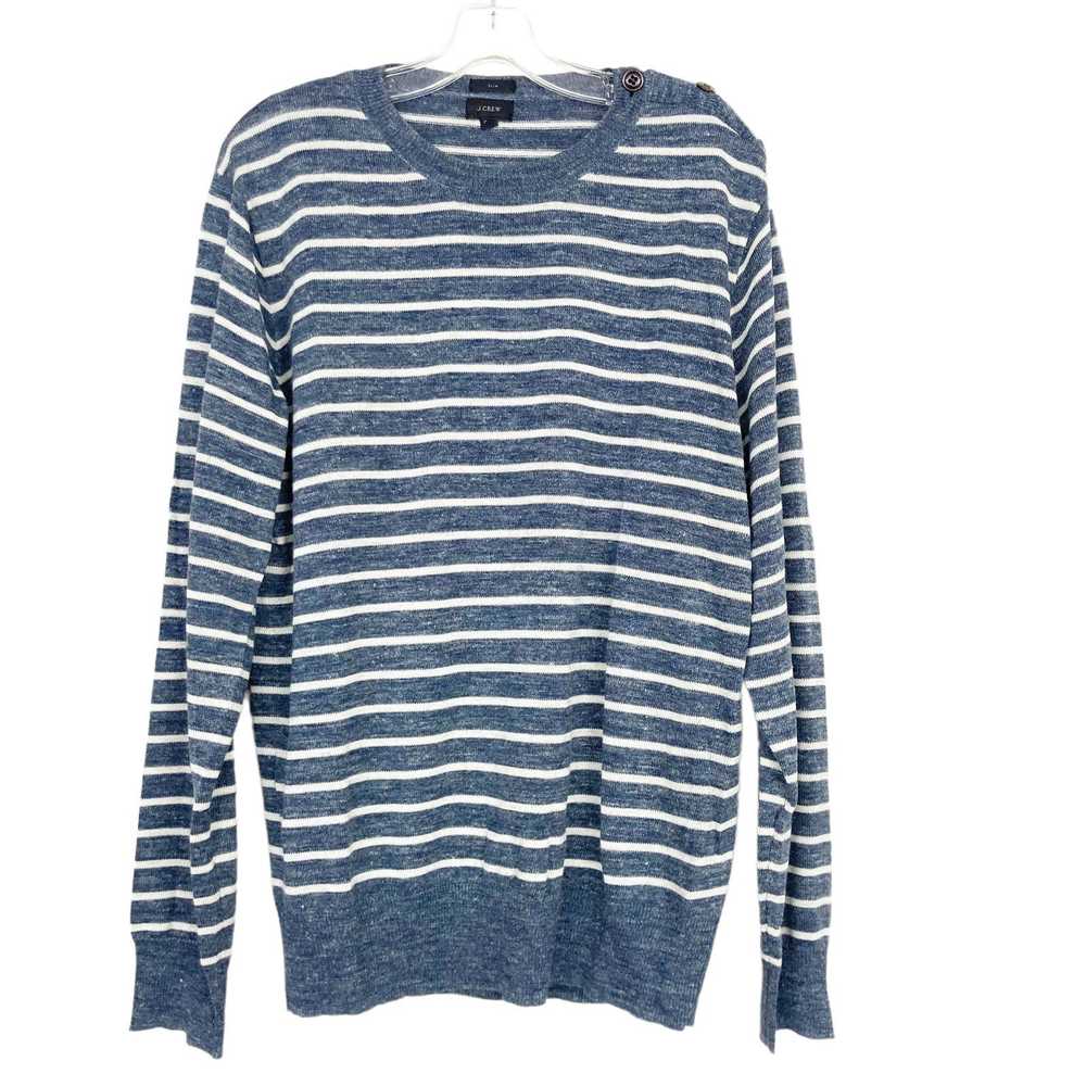 J.Crew J. Crew Blue White Striped Wool Blend Slim… - image 6