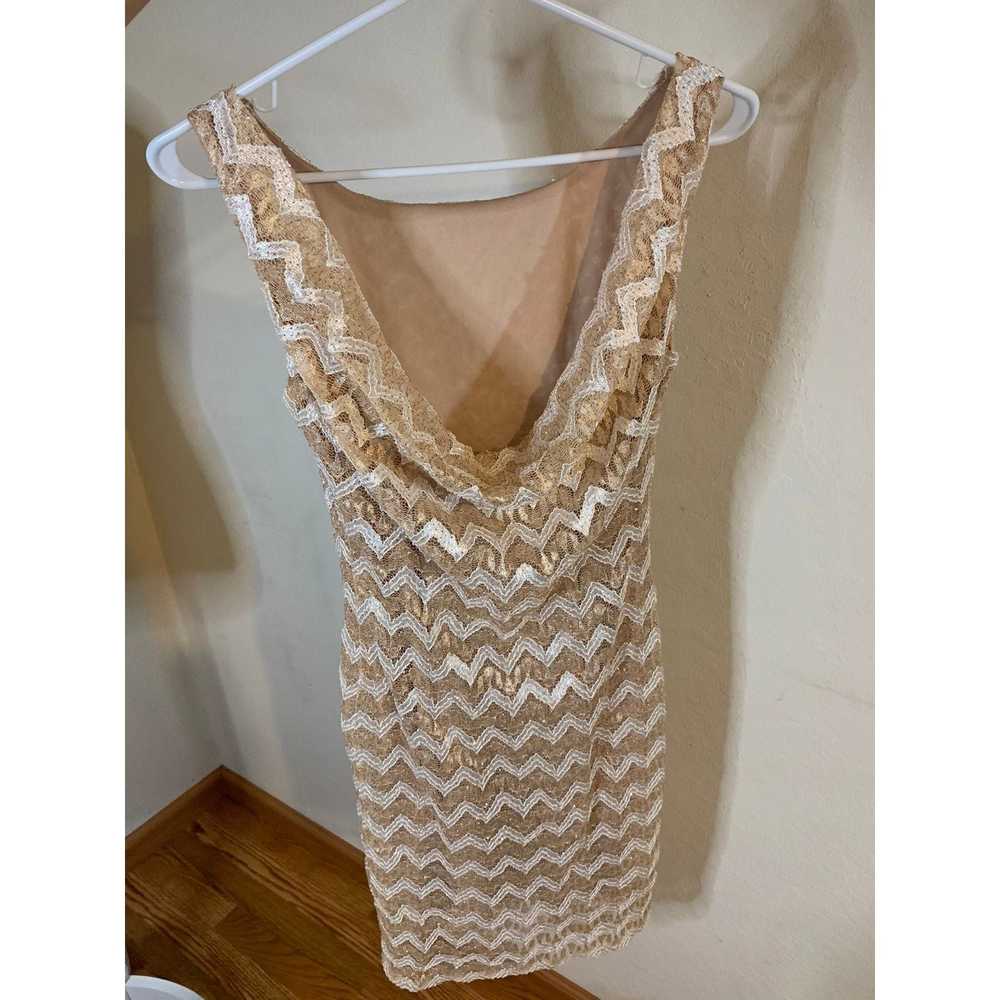 Other Jump Apparel White Gold Lace Dress Size 3/4… - image 4