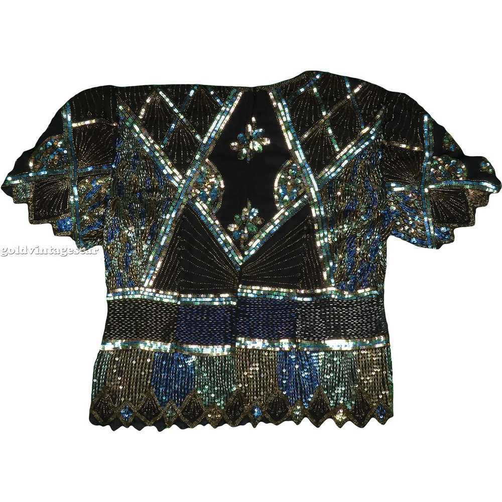 Vintage Vintage Birjand Beaded Sequin Silk Party … - image 12