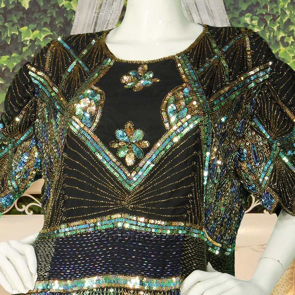 Vintage Vintage Birjand Beaded Sequin Silk Party … - image 4