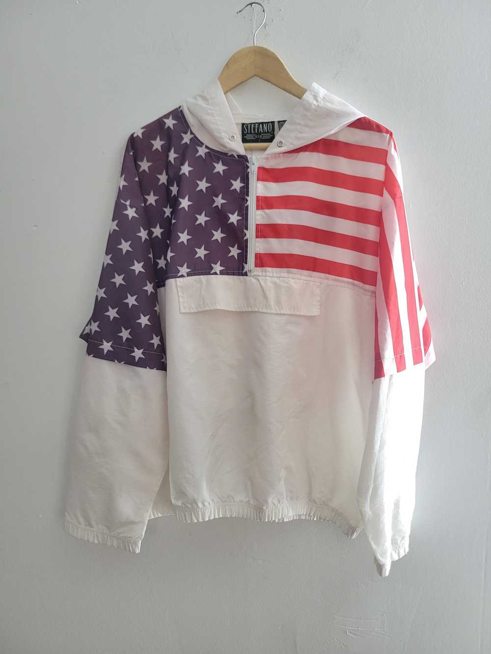 Vintage Vintage 90s American flag pullover hoodie - image 1