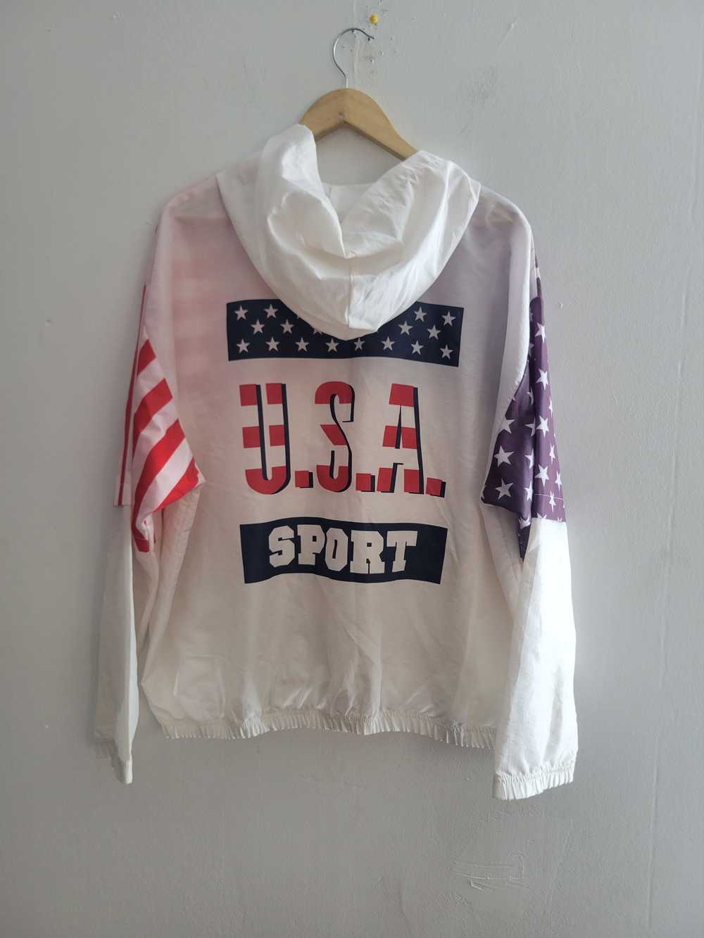 Vintage Vintage 90s American flag pullover hoodie - image 2