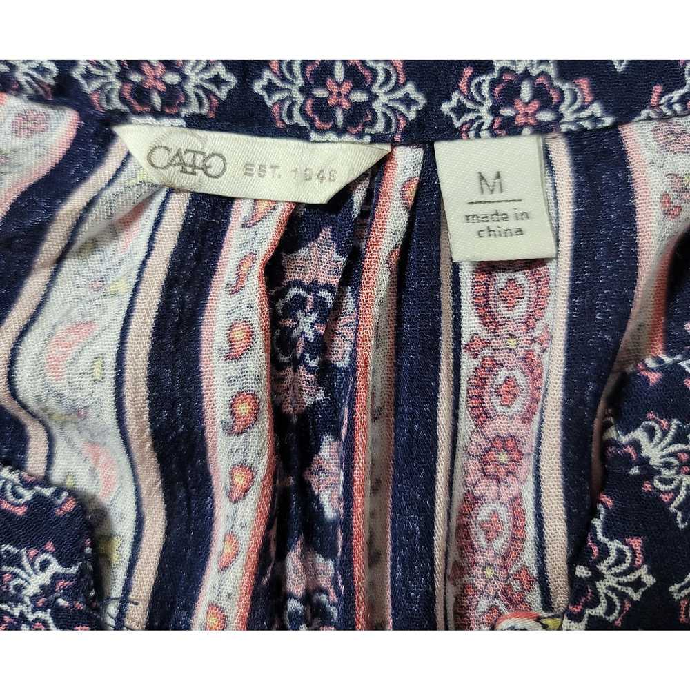 Other Cato Blue Pink Hi Low Hem Multi Print Top M… - image 3