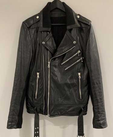 Balmain Balmain Leather Zip Up Detail Moto Jacket - image 1