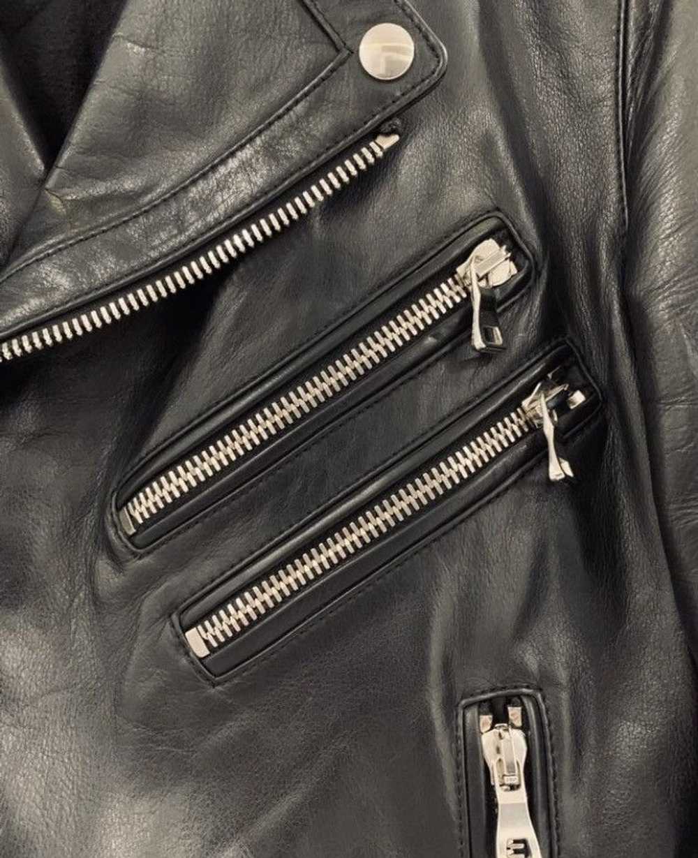 Balmain Balmain Leather Zip Up Detail Moto Jacket - image 3