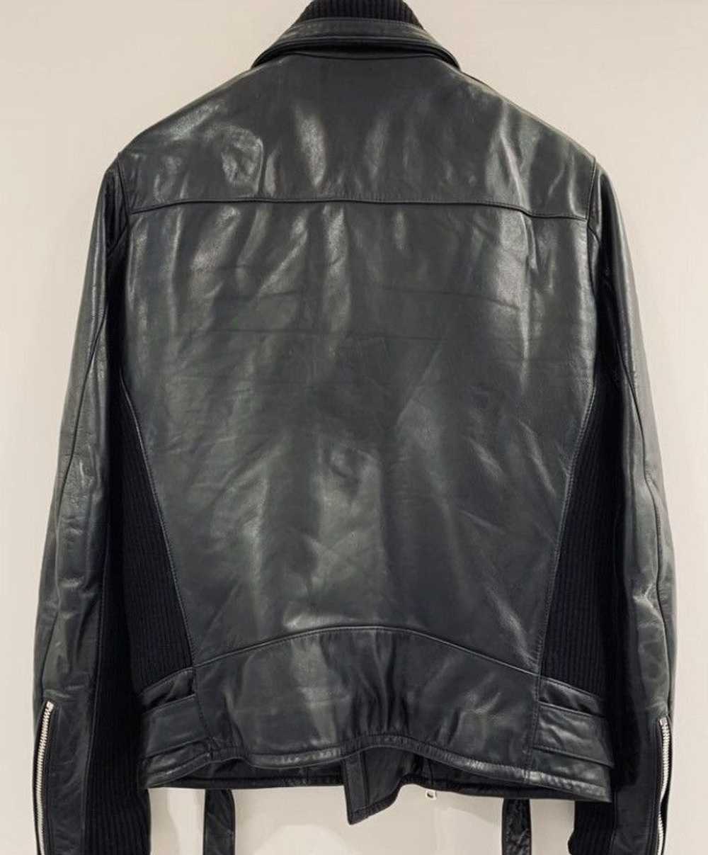 Balmain Balmain Leather Zip Up Detail Moto Jacket - image 4