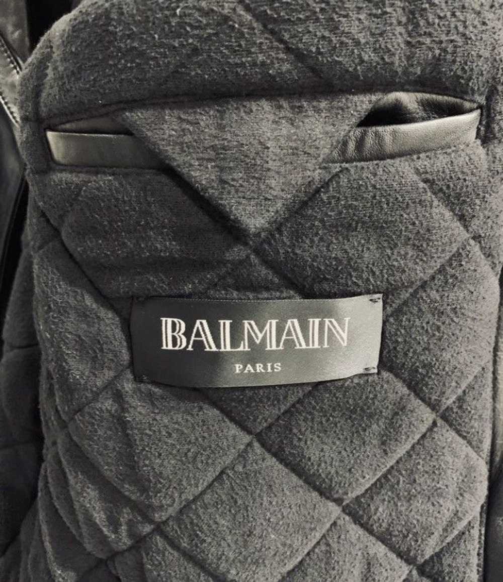 Balmain Balmain Leather Zip Up Detail Moto Jacket - image 6