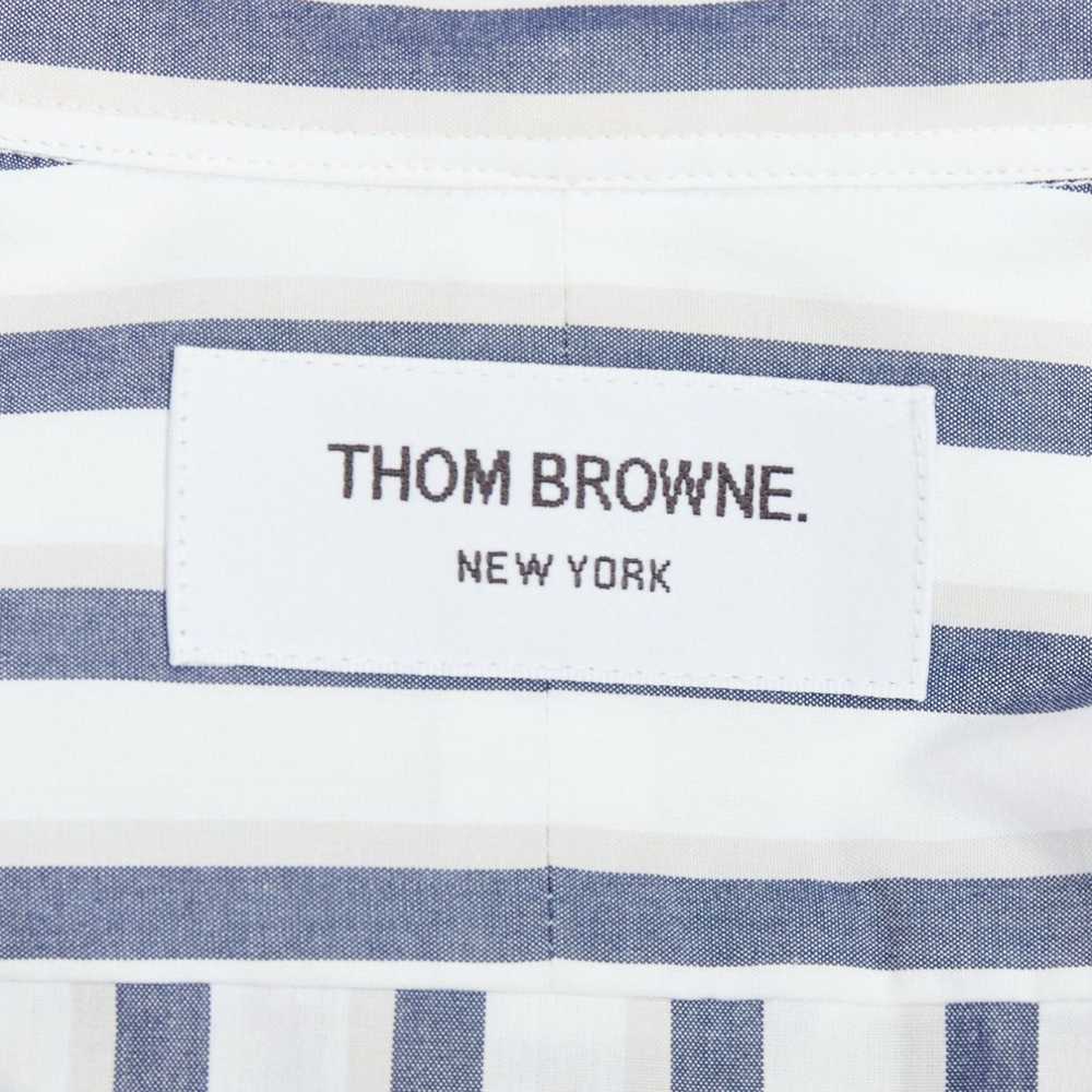 Thom Browne THOM BROWNE blue white poplin cotton … - image 8