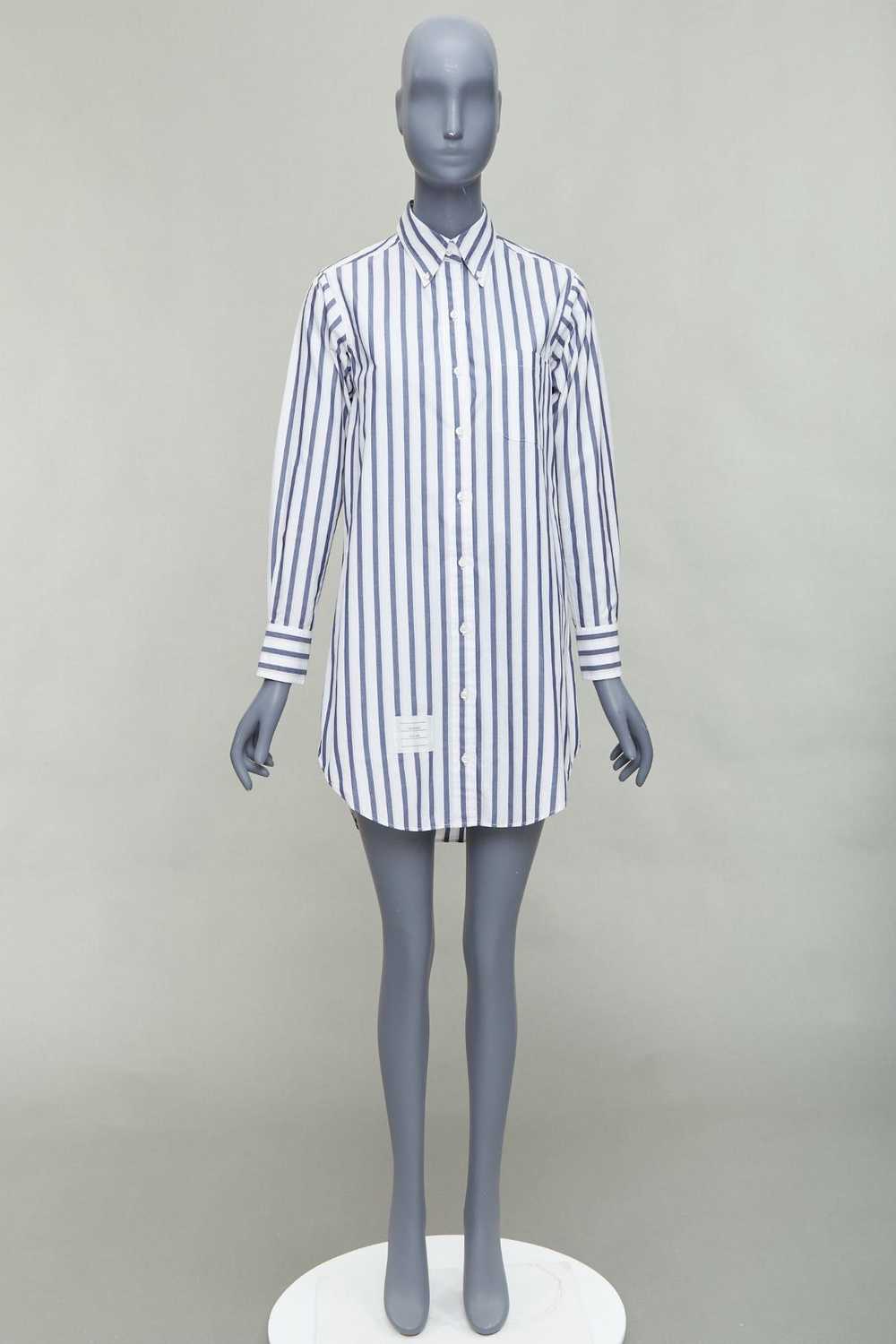 Thom Browne THOM BROWNE blue white poplin cotton … - image 9