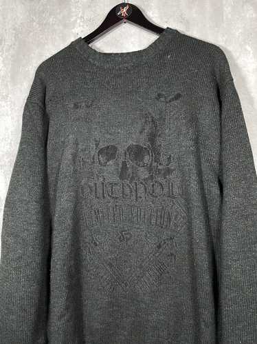 Southpole Y2k Southpole Grunge Skull Black Knitwea