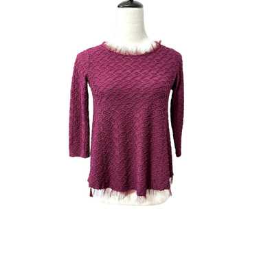 Unlisted Anthropologie Postmark Blouse Burgundy 3/