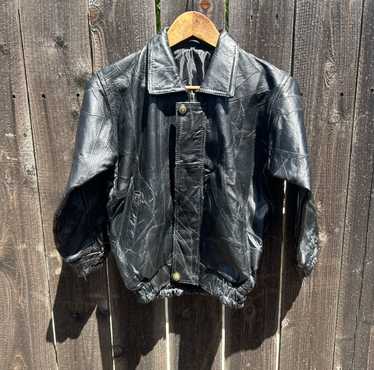 Vintage P'tits Sauvages Childs Black Leather Jacket Size 8 outlet Made in France