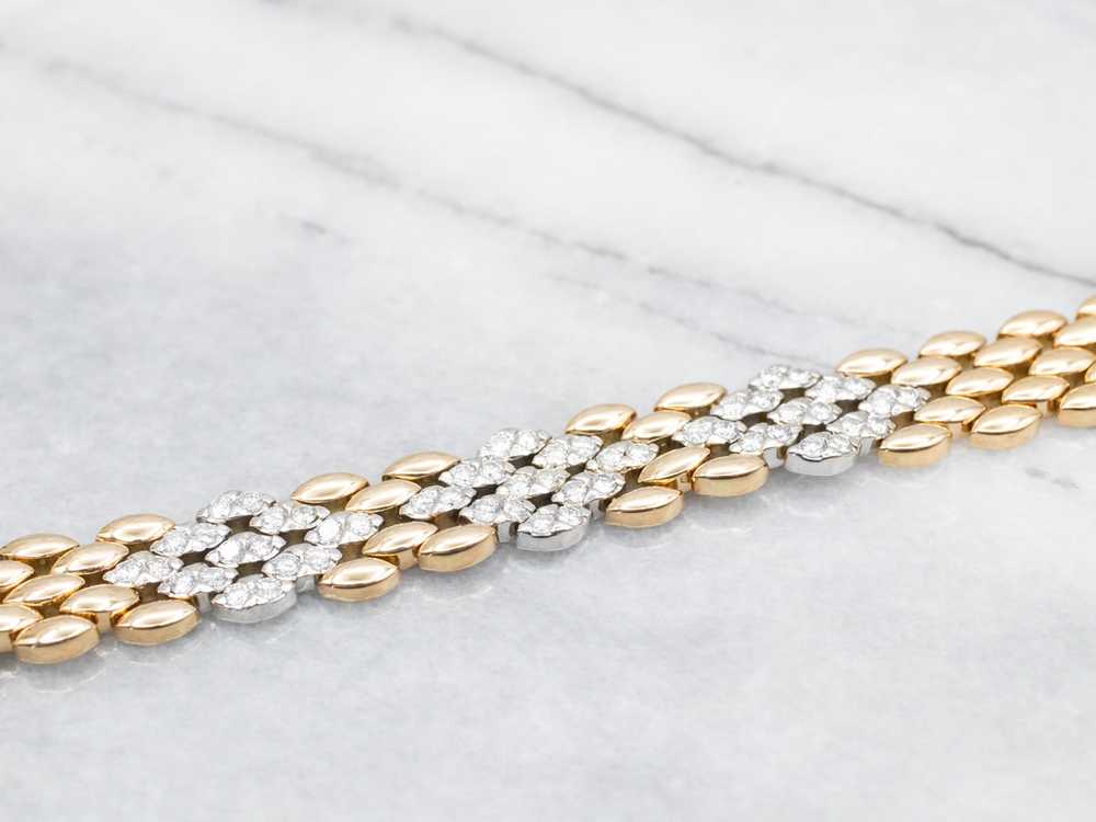 Two Tone 18-Karat Gold Diamond Panther Chain - image 2