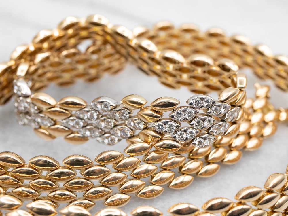 Two Tone 18-Karat Gold Diamond Panther Chain - image 4