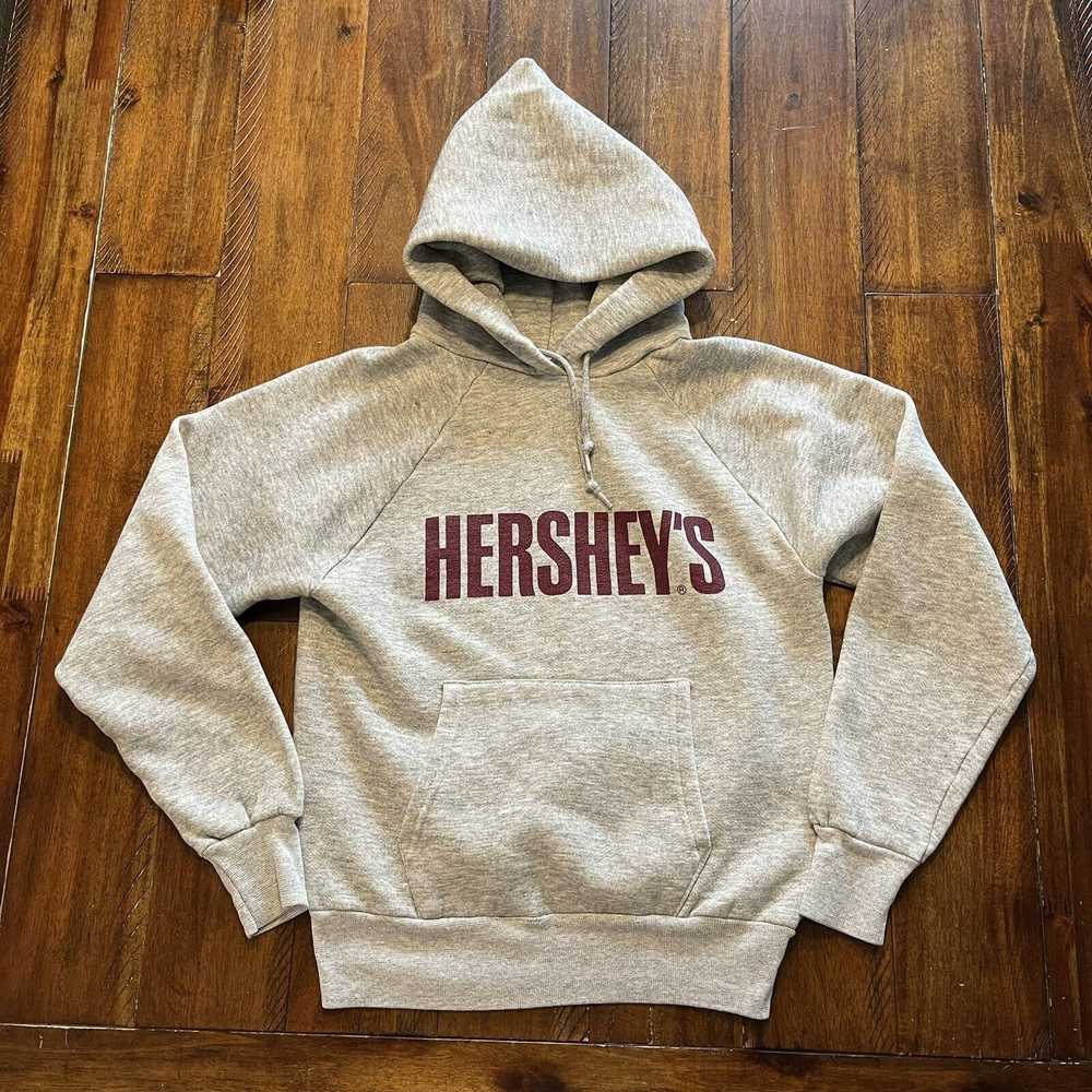 Vintage Vtg Hersheys Sweatshirt Hoodie 70s Gray T… - image 2