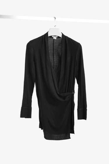 Helmut Lang Helmut Lang Black Fold Over Draped Vis