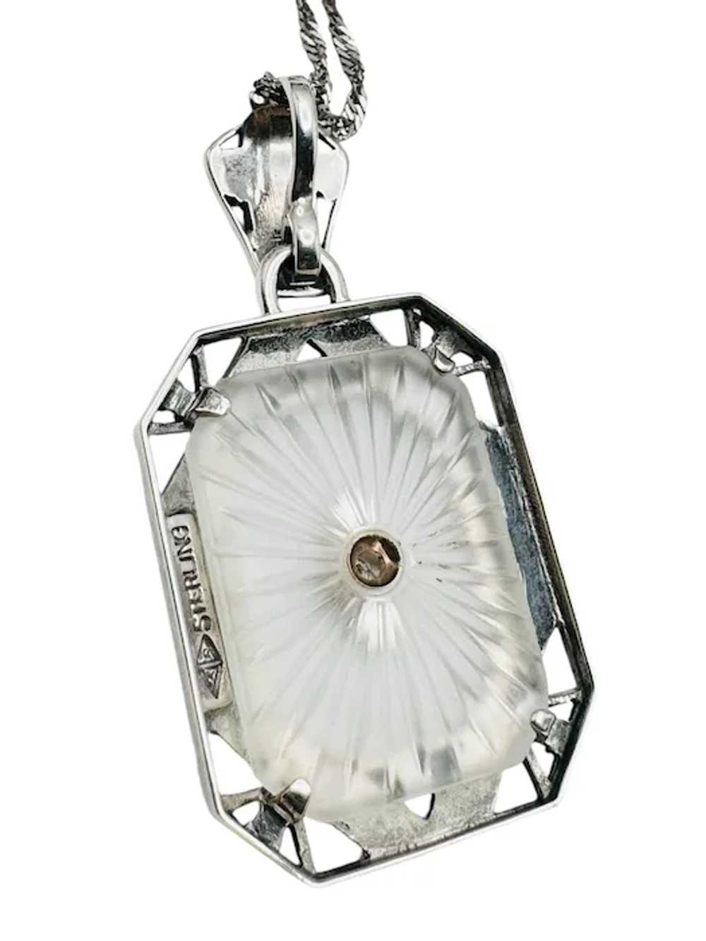 JUDITH JACK Sterling Silver Diamond Camphor Glass… - image 9