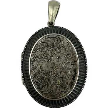 Victorian Silver Floral Engraved Locket