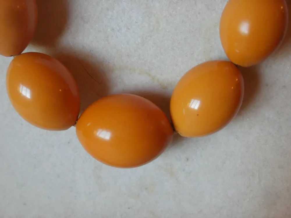 Vintage Butterscotch  Bakelite Big Bead 24" Neckl… - image 2