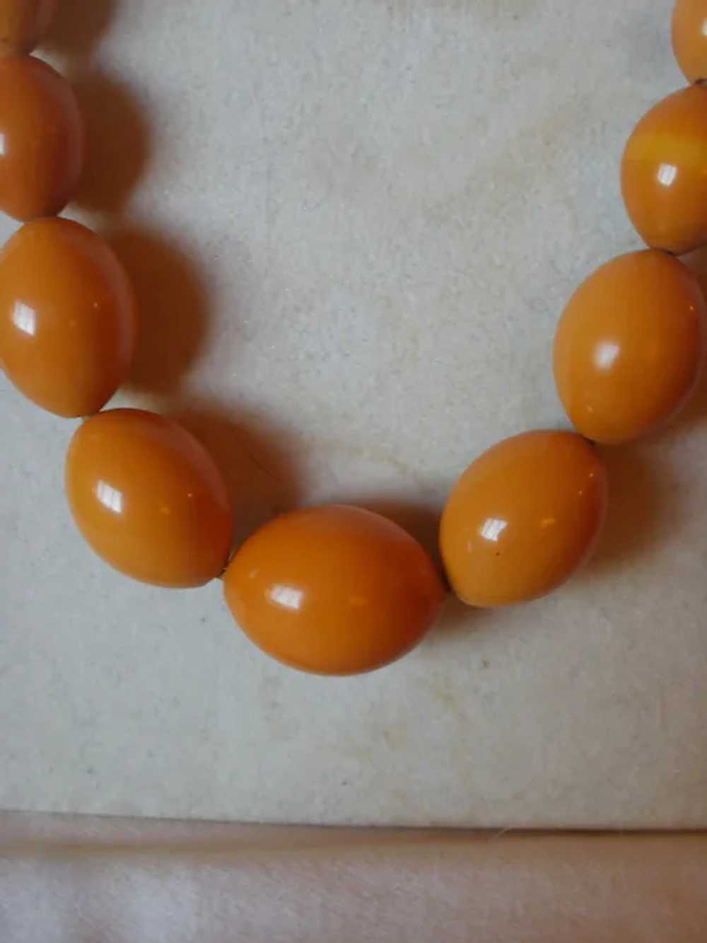 Vintage Butterscotch  Bakelite Big Bead 24" Neckl… - image 3