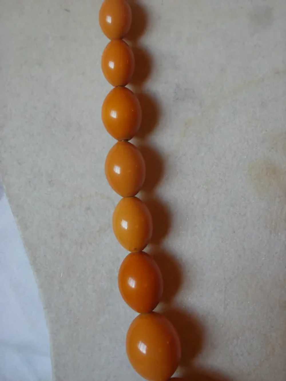 Vintage Butterscotch  Bakelite Big Bead 24" Neckl… - image 4