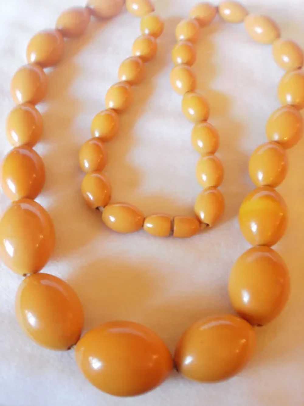 Vintage Butterscotch  Bakelite Big Bead 24" Neckl… - image 7