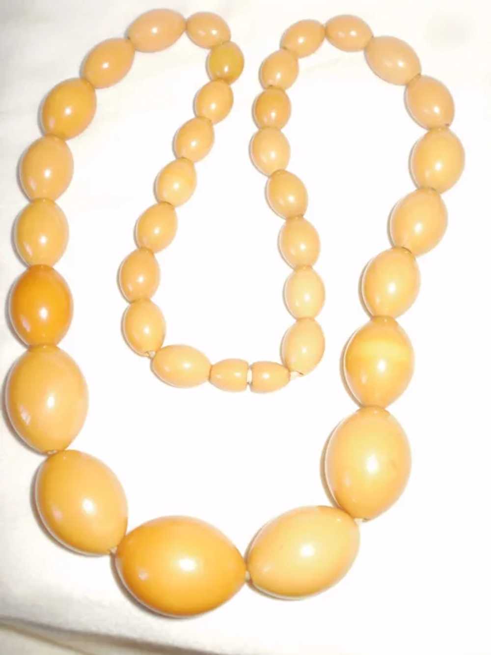 Vintage Butterscotch  Bakelite Big Bead 24" Neckl… - image 8