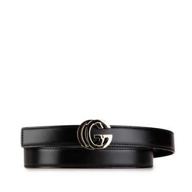 Black Gucci Leather GG Belt