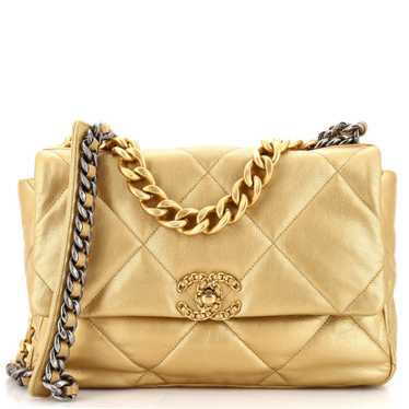 CHANEL 19 Flap Bag Quilted Leather Large