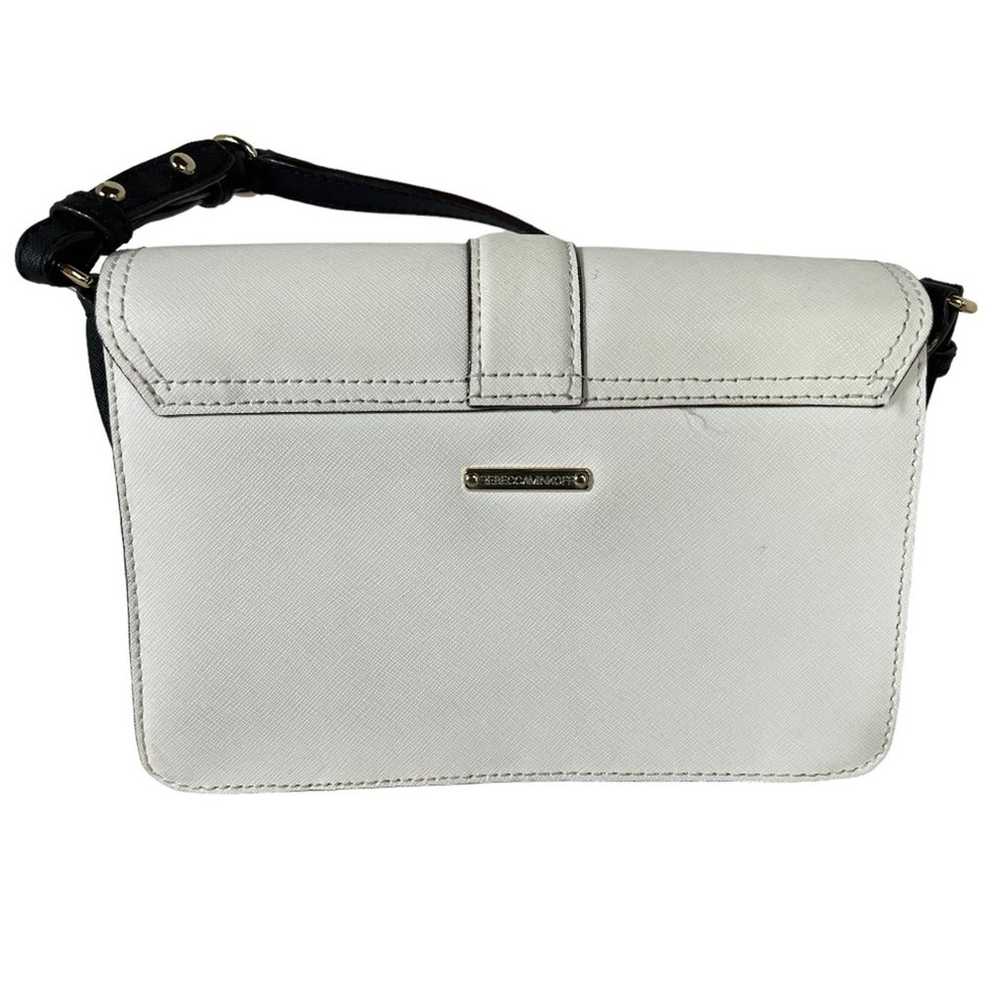 Rebecca Minkoff White Saffiano Leather Mini Moto … - image 5