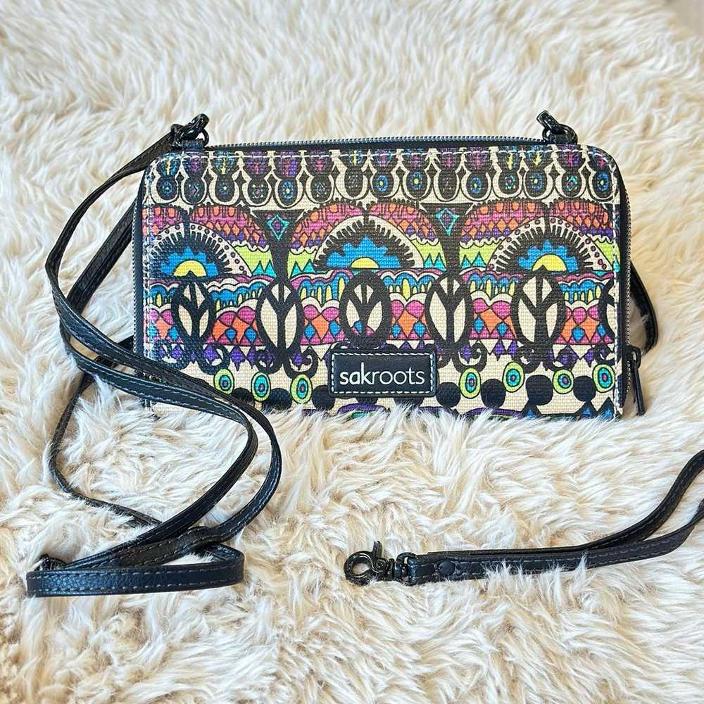 Sakroots “Peace” Large Smartphone crossbody/wrist… - image 2