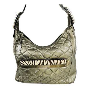 Carlos Falchi Designer Hobo Quilted Black Leather… - image 1